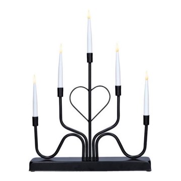 LED-joulukynttelikkö 5xLED/2xAA lämmin valkoinen