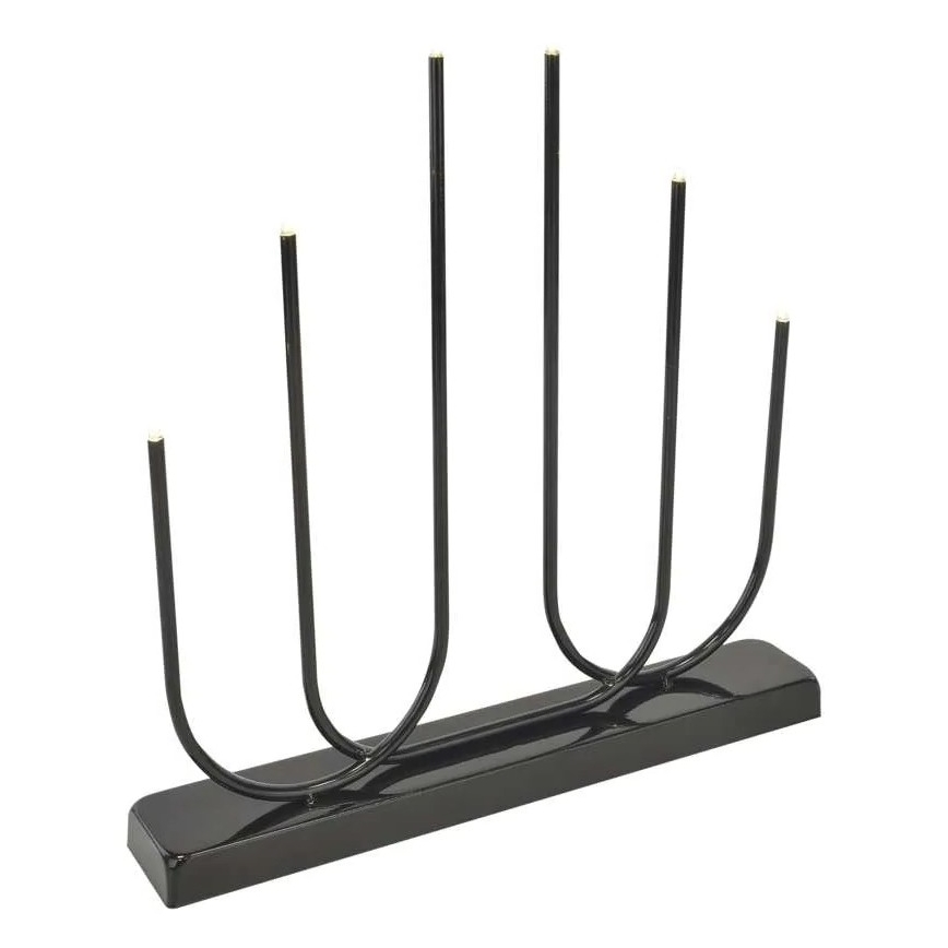 LED-joulukynttelikkö 6xLED/2xAA musta