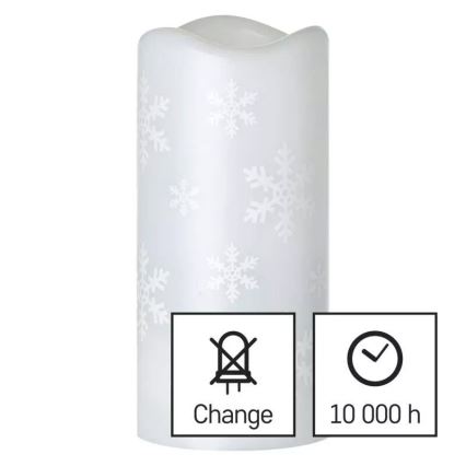 LED joulukynttilä LED/3xAAA lumihiutaleet kylmän valkoiset