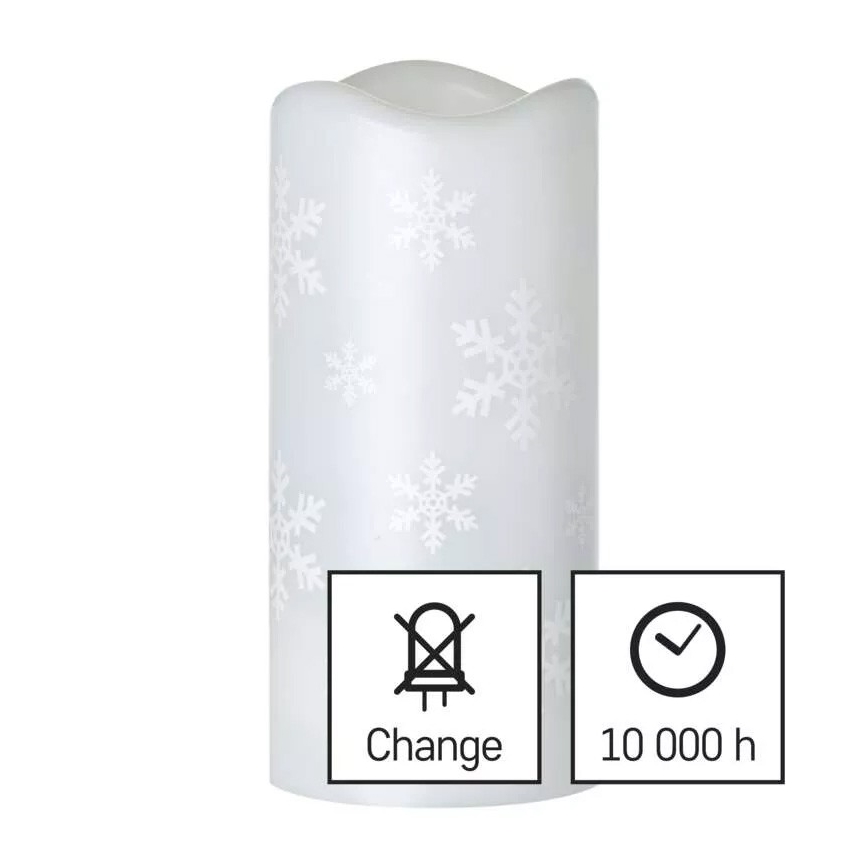 LED joulukynttilä LED/3xAAA lumihiutaleet kylmän valkoiset