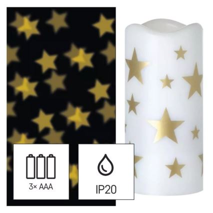 LED joulukynttilä LED/3xAAA tähti lämpimän valkoinen