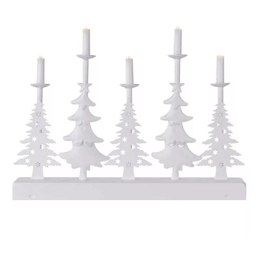 LED-joulukynttilänjalka LED/2xAA valkoinen