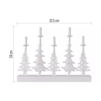 LED-joulukynttilänjalka LED/2xAA valkoinen
