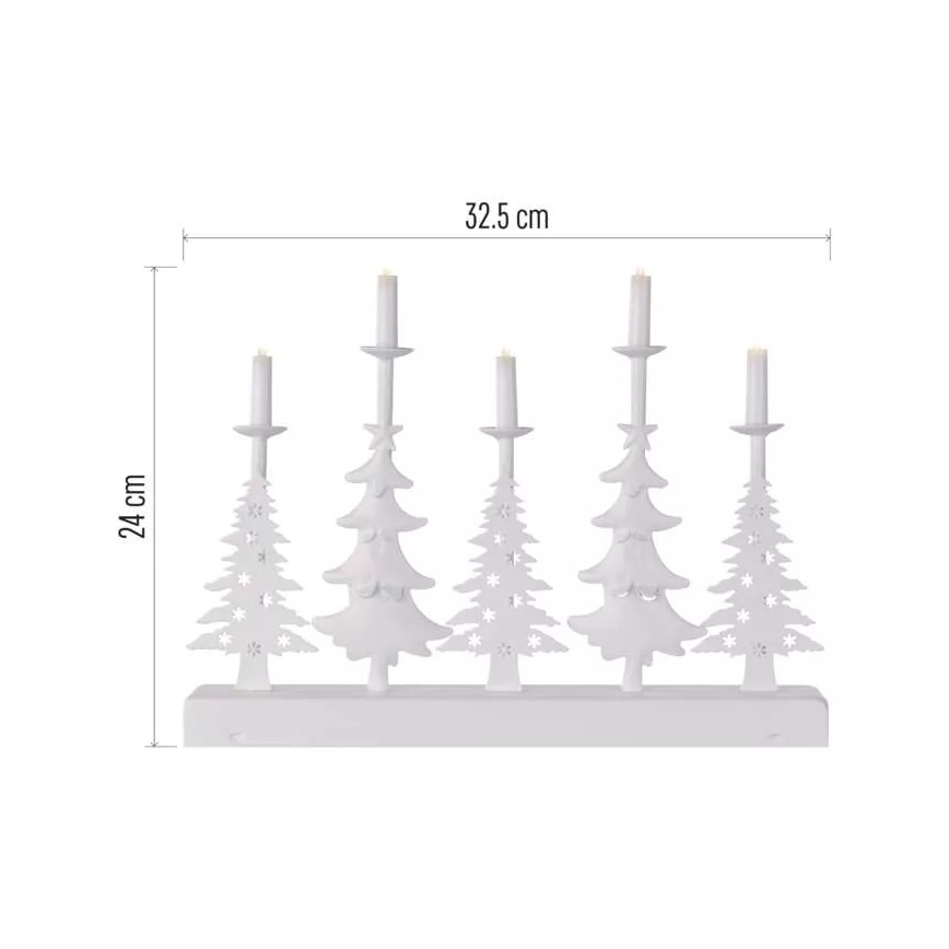 LED-joulukynttilänjalka LED/2xAA valkoinen