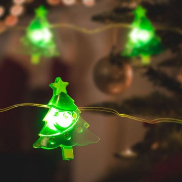 LED Jouluvaloketju 10xLED/2xAA 1,2m lämmin valkoinen