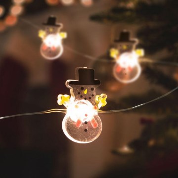 LED Jouluvaloketju 10xLED/2xAA 1,2m lämmn valkoinen