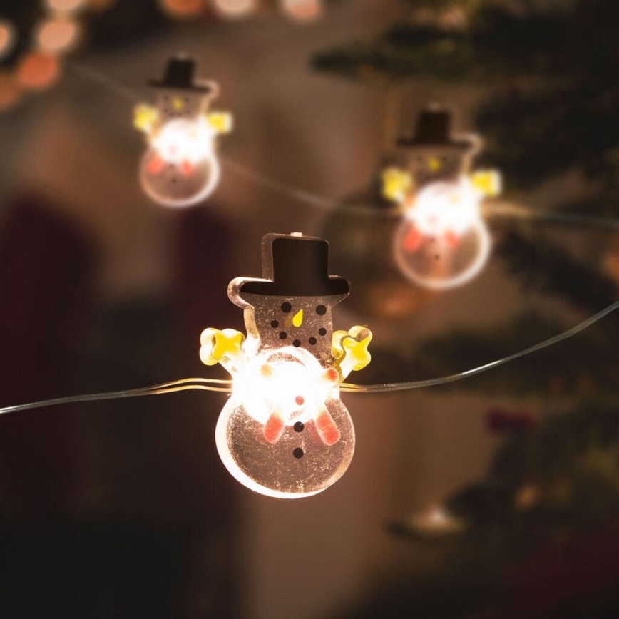 LED Jouluvaloketju 10xLED/2xAA 1,2m lämmn valkoinen