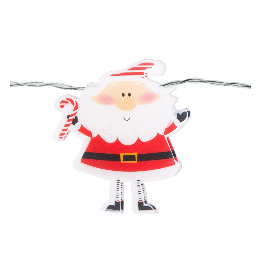 LED-jouluvaloketju 10xLED/2xAA 1,35 m lämmin valkoinen joulupukki