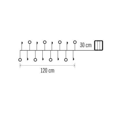 LED-jouluvalosarja 40xLED/3xAA 1,5 m lämmin valkoinen