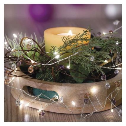 LED-jouluvalosarja 40xLED/3xAA 1,5 m lämmin valkoinen