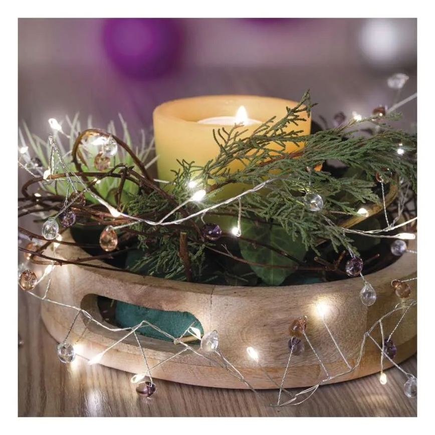 LED-jouluvalosarja 40xLED/3xAA 1,5 m lämmin valkoinen