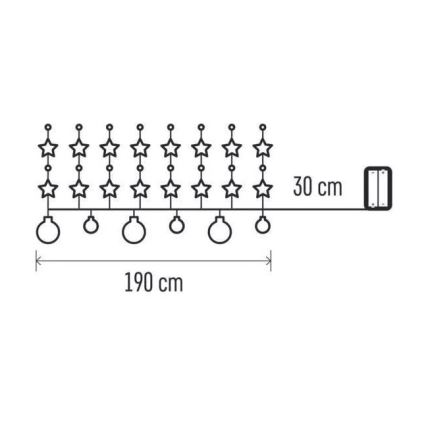 LED jouluvalot 20xLED/2xAA 2,2 m lämmin valkoinen