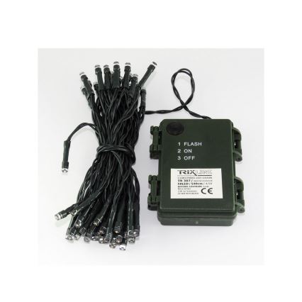 LED jouluvalot ulos 100xLED/2 toimintoa/3xAA 10,8m IP44 viileä valkoinen