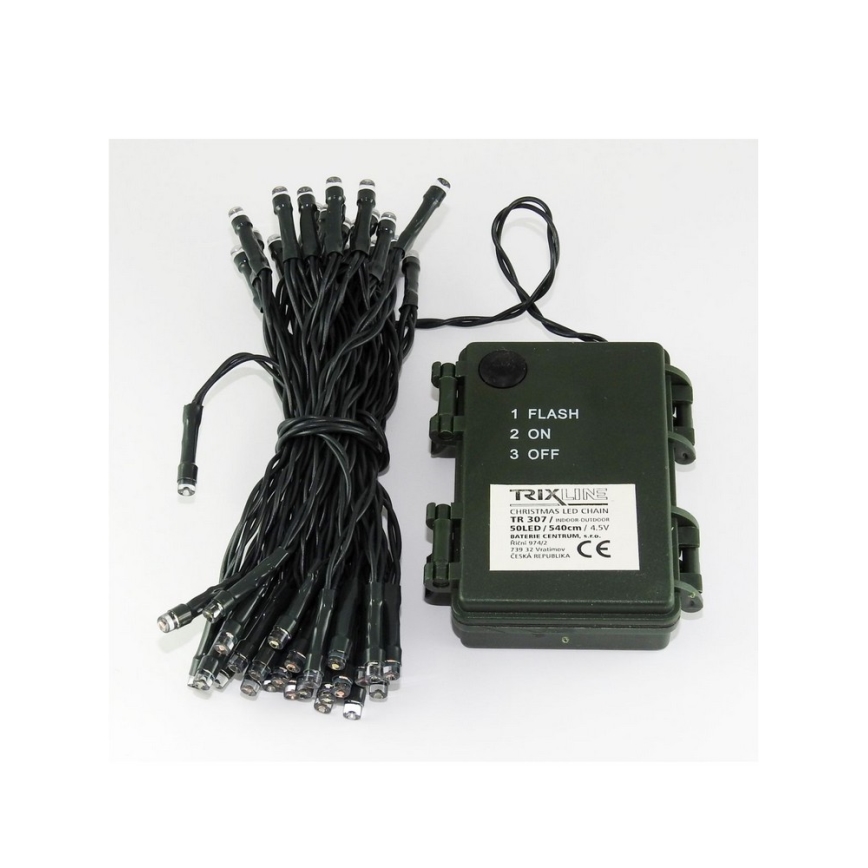 LED jouluvalot ulos 50xLED/2 toimintoa 5,4m IP44 monivärinen