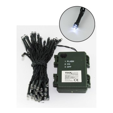 LED jouluvalot ulos 50xLED/2 toimintoa 5,4m IP44 viileä valkoinen