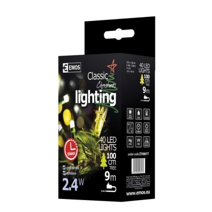 LED jouluvalot ulos CHAIN 40xLED 9m IP44 kylmä valkoinen