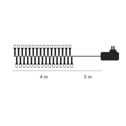 LED jouluvalot ulos CHAIN 40xLED 9m IP44 kylmä valkoinen