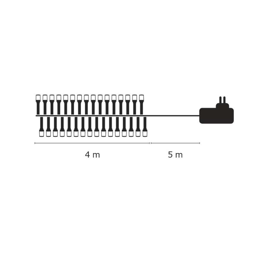 LED jouluvalot ulos CHAIN 40xLED 9m IP44 kylmä valkoinen