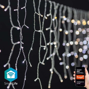 LED jouluverho 240xLED/11 toimintoa 8m IP65 Wi-Fi Tuya lämpimästä kylmään valkoiseen