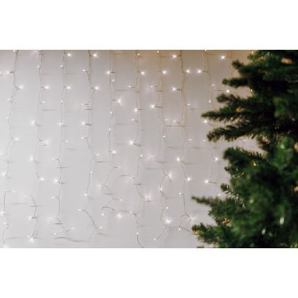 LED Jouluverho ulos CURTAIN 480xLED/8,4W/230V 3x3 m IP44 kylmänvalkoinen