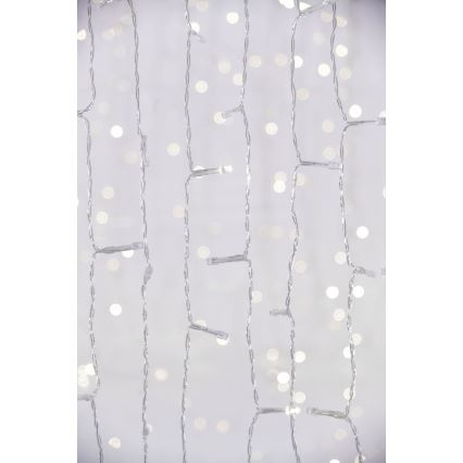 LED Jouluverho ulos CURTAIN 480xLED/8,4W/230V 3x3 m IP44 kylmänvalkoinen