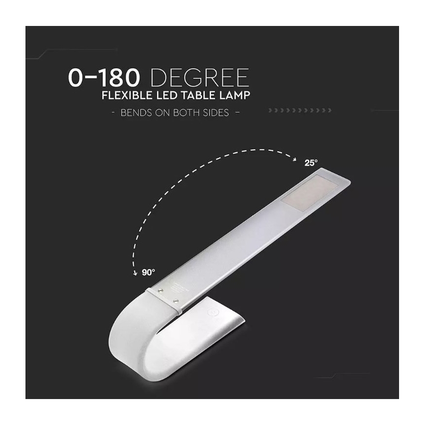 LED Joustava himmennettävä pöytävalaisin LED/6,5W/5V 2000 mAh 3000K/4500K/6000K