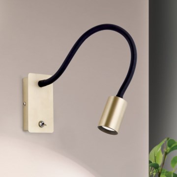 LED Joustava seinä pieni lamppu KURT LED/5W/230V kulta