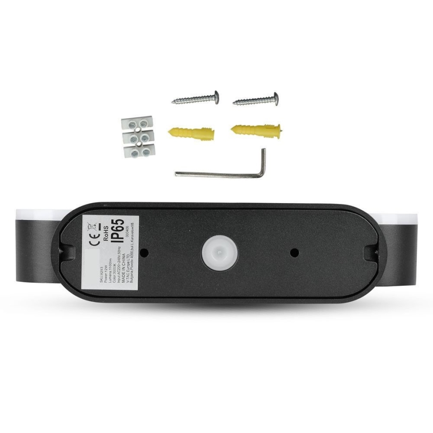 LED Joustava seinävalaisin ulkokäyttöön 2xLED/12W/230V IP65 musta