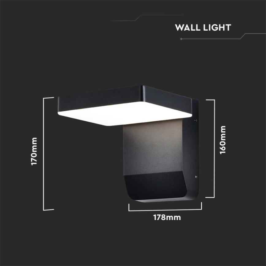 LED joustava seinävalo LED/17W/230V IP65 4000K musta