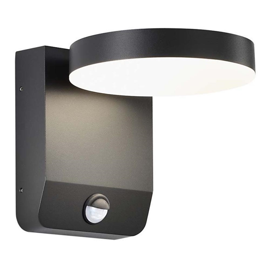 LED joustava ulkoseinävalo anturilla LED/17W/230V IP65 3000K musta