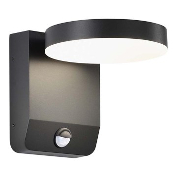LED joustava ulkoseinävalo anturilla LED/17W/230V IP65 4000K musta