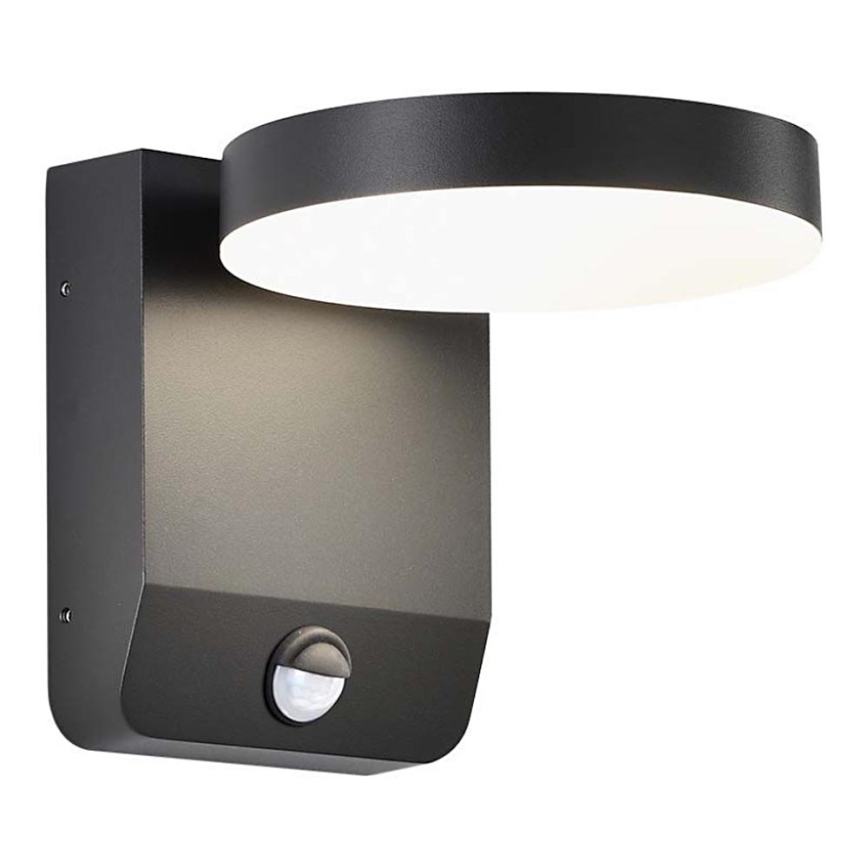 LED joustava ulkoseinävalo anturilla LED/17W/230V IP65 4000K musta