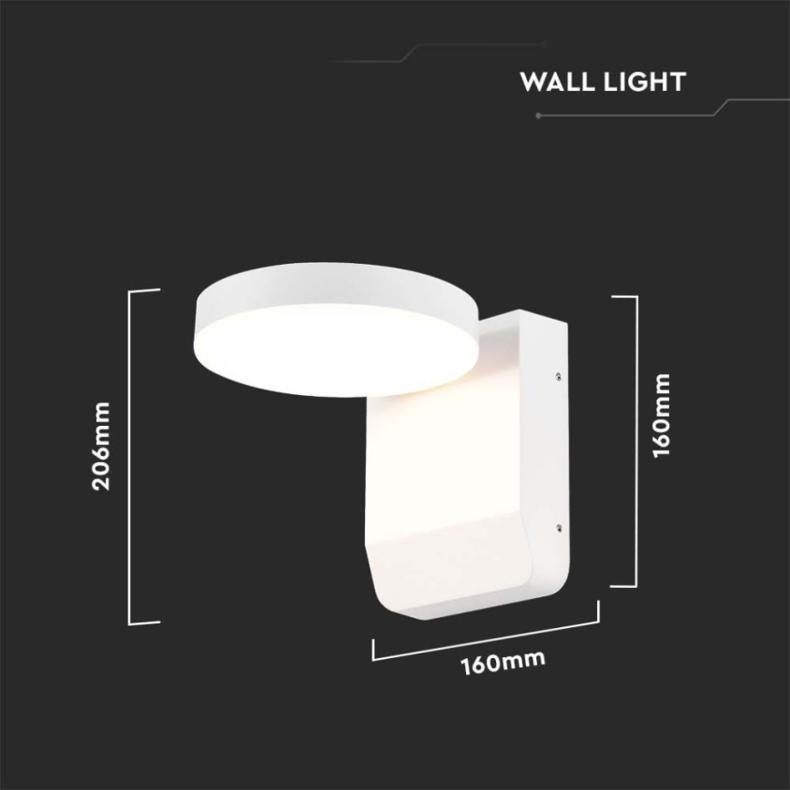 LED joustava ulkoseinävalo LED/17W/230V IP65 4000K valkoinen