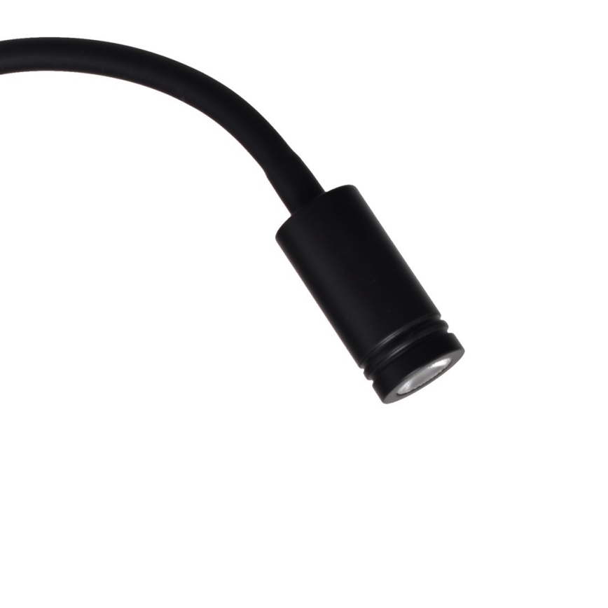 LED Joustava wall pieni lamppu BASE 1xLED/8W+1xLED/2W/230V musta/hopea