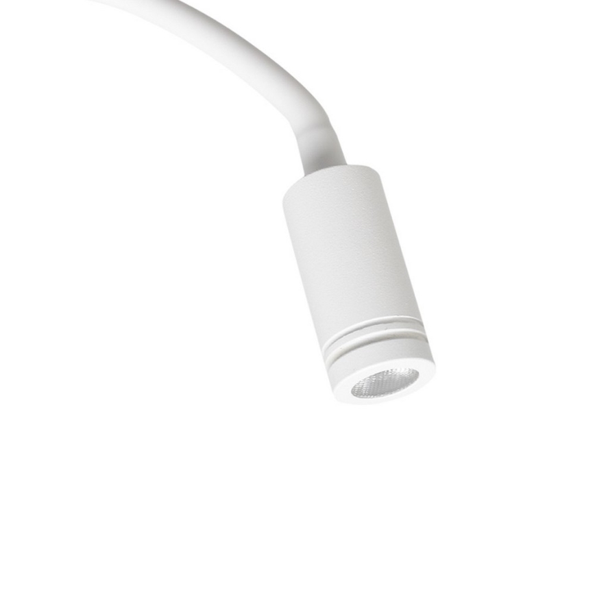 LED Joustava wall pieni lamppu kanssa USB BASE 1xLED/8W+1xLED/2W/230V valkoinen