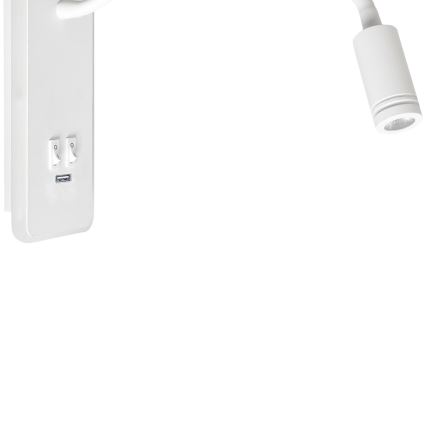LED Joustava wall pieni lamppu kanssa USB BASE 1xLED/8W+1xLED/2W/230V valkoinen