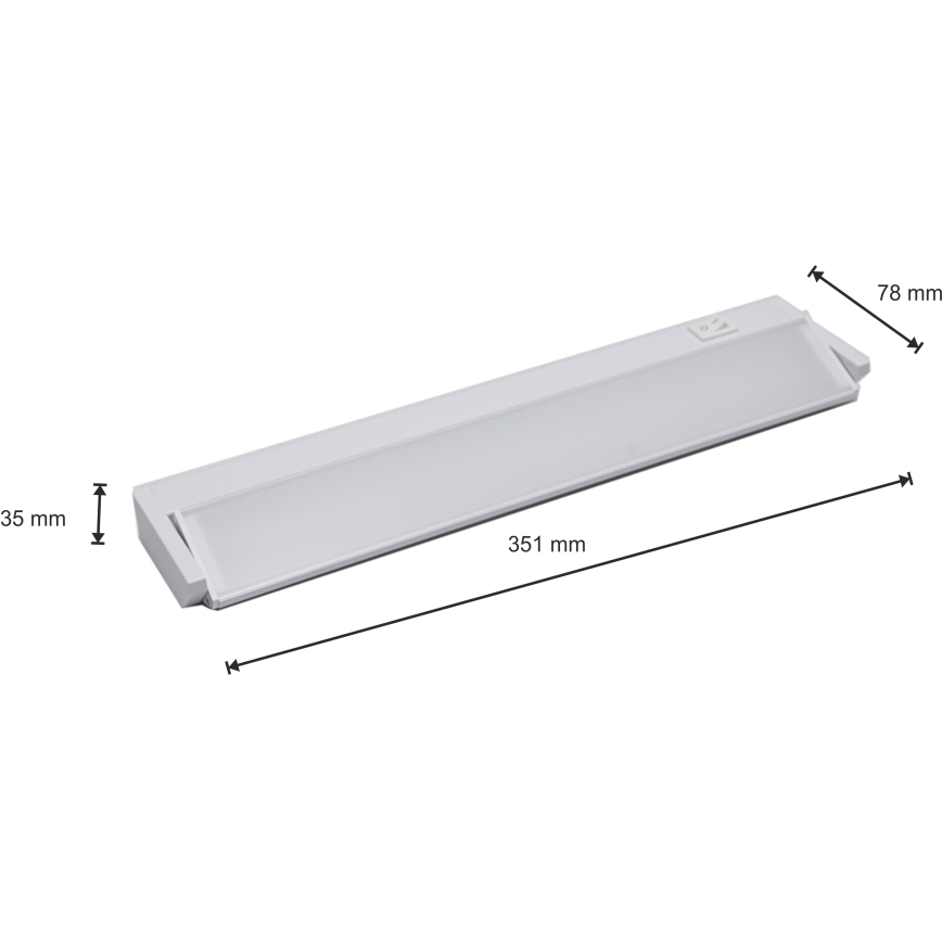LED-kaappinalusvalo keittiöön LED / 5W / 230V Valkoinen