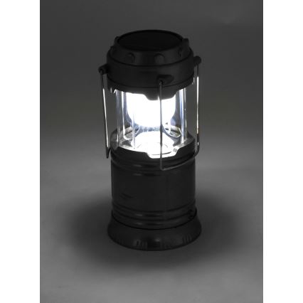 LED Kannettava aurinkokennolamppu LED/1200mAh musta