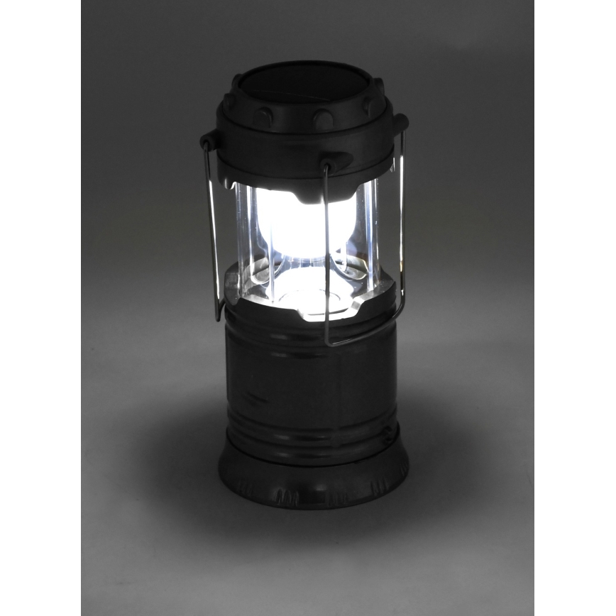 LED Kannettava aurinkokennolamppu LED/1200mAh musta
