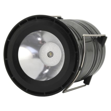 LED Kannettava aurinkokennolamppu LED/1200mAh musta