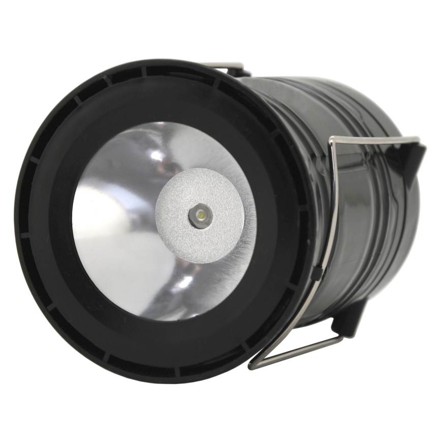 LED Kannettava aurinkokennolamppu LED/1200mAh musta