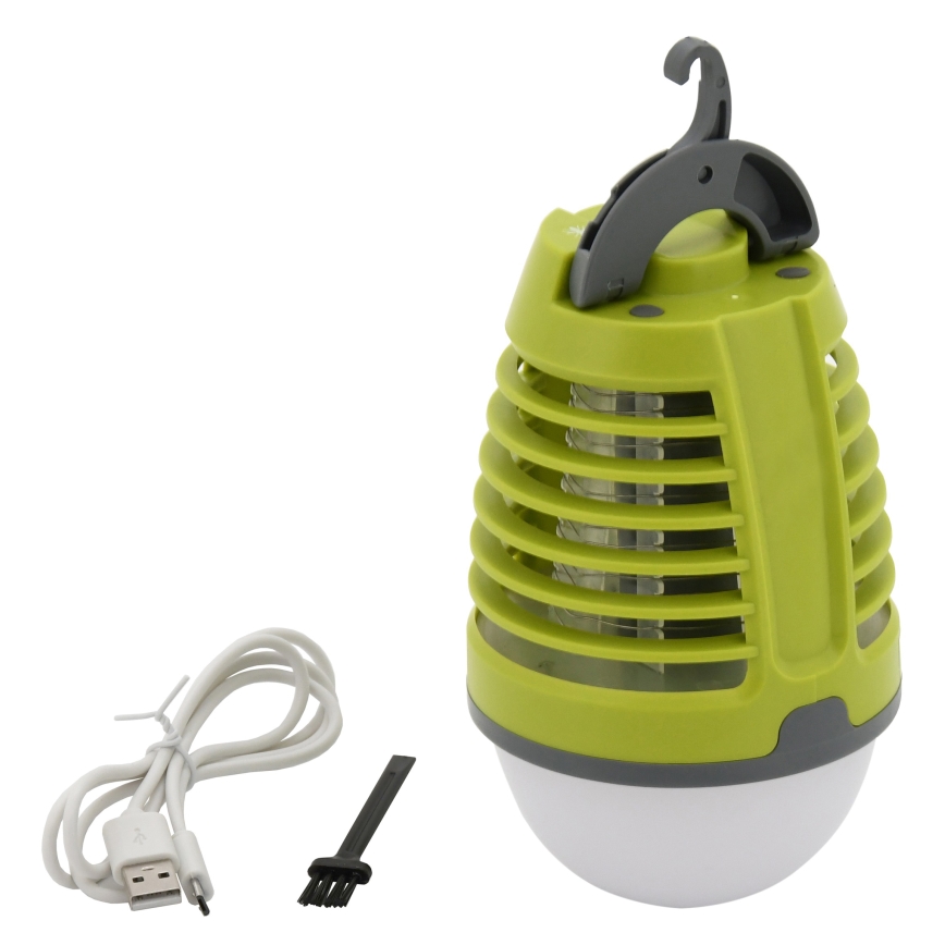 LED Kannettava ladattava lamppu hyönteisansalla LED/2W/3,7V 1800 mAh IPX4 vihreä