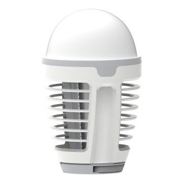 LED Kannettava ladattava lamppu hyönteisloukun kanssa LED/5W/1800 mAh IPX4 valkoinen/harmaa