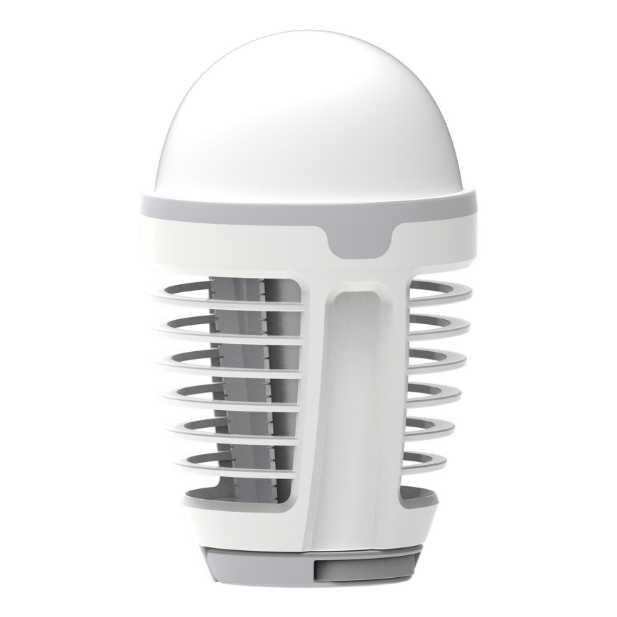 LED Kannettava ladattava lamppu hyönteisloukun kanssa LED/5W/1800 mAh IPX4 valkoinen/harmaa
