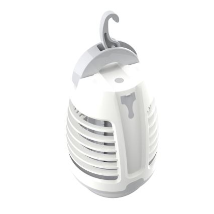 LED Kannettava ladattava lamppu hyönteisloukun kanssa LED/5W/1800 mAh IPX4 valkoinen/harmaa