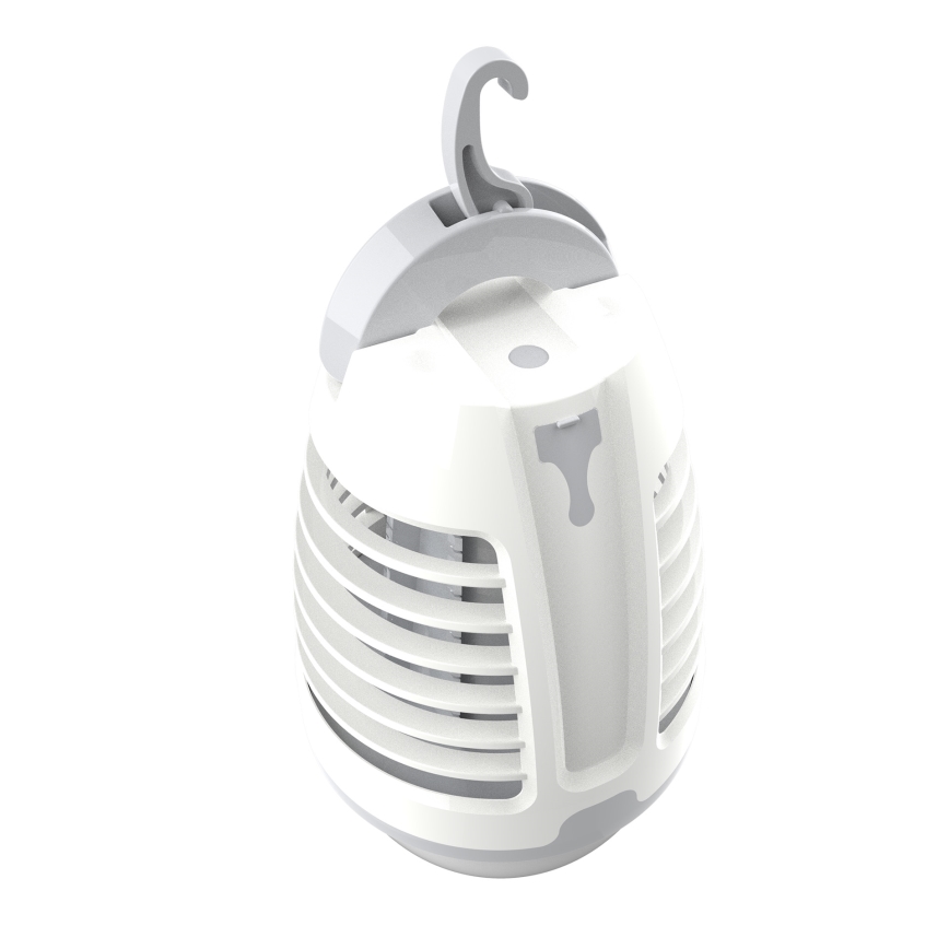 LED Kannettava ladattava lamppu hyönteisloukun kanssa LED/5W/1800 mAh IPX4 valkoinen/harmaa