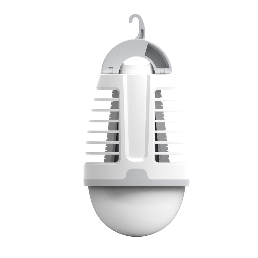 LED Kannettava ladattava lamppu hyönteisloukun kanssa LED/5W/1800 mAh IPX4 valkoinen/harmaa