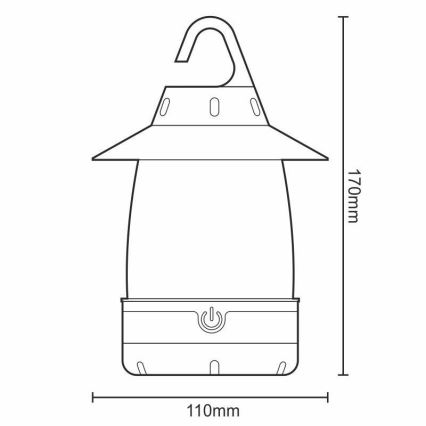 LED Kannettava lamppu 3xLED/4xAA IPX4