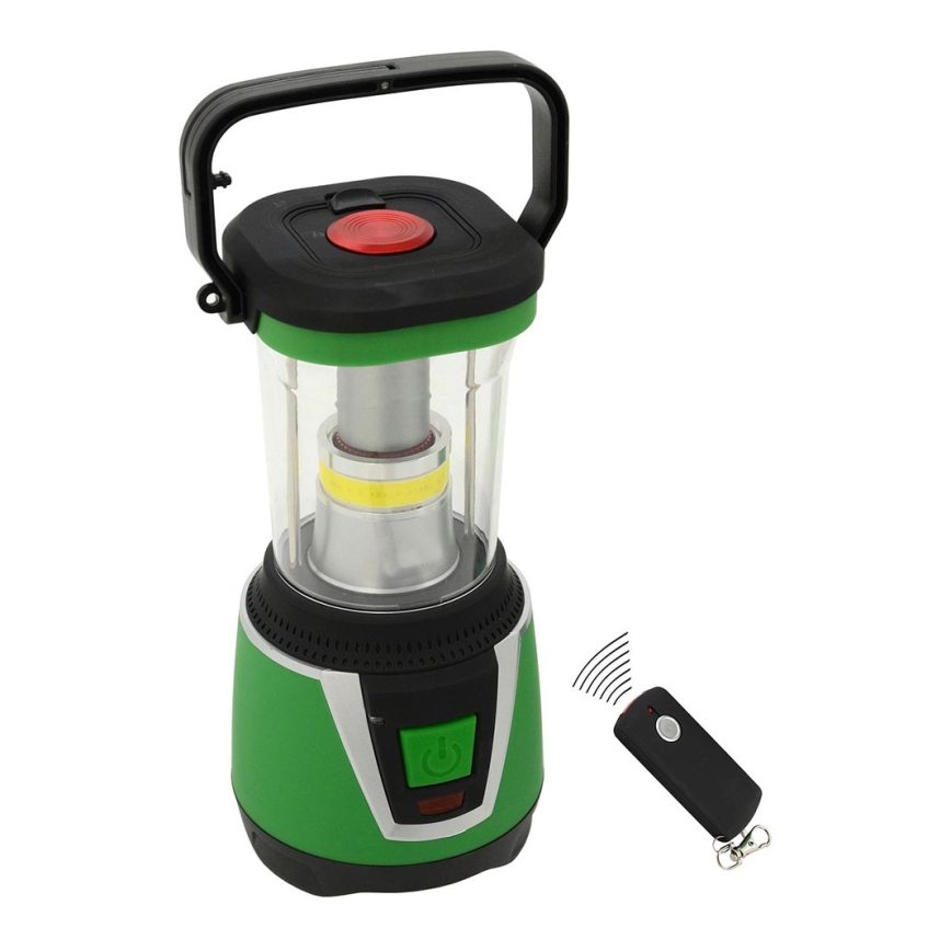 LED Kannettava lamppu LED/3xLR20 IP44 musta/vihreä + kaukosäädin