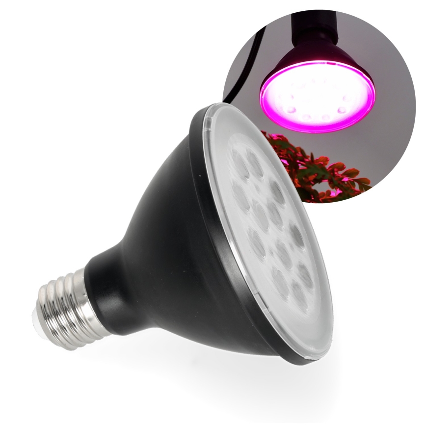 LED Kasvipolttimo PLANTY E27/9W/230V 1200K musta